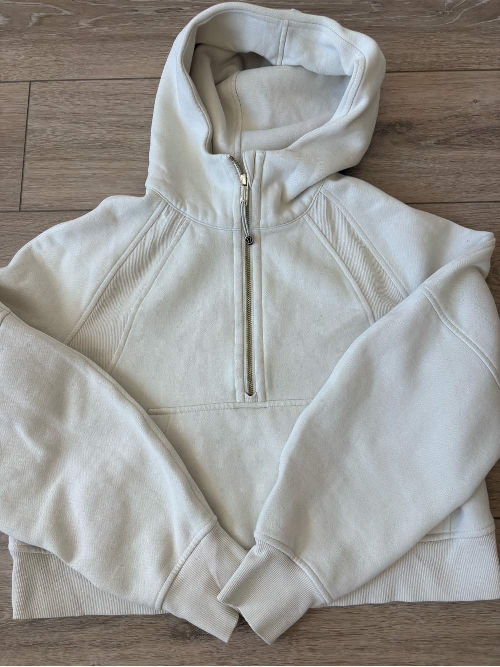 lululemon athletica Cream Half-Zip Hooded Sweatshirt